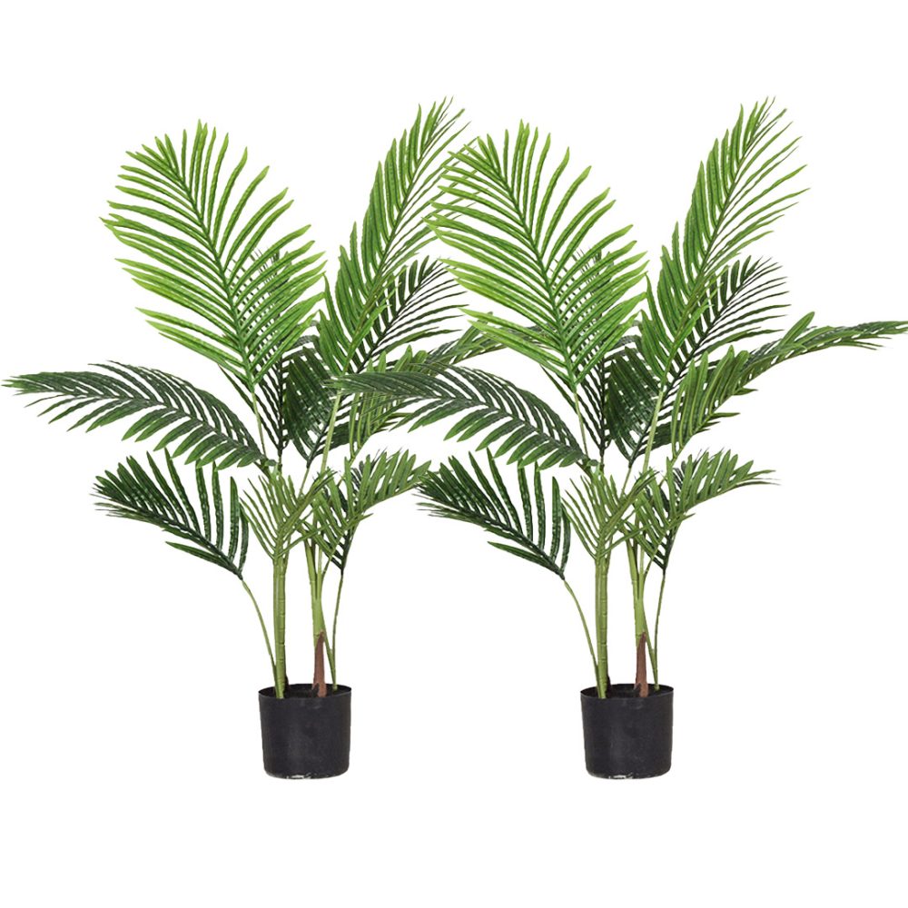 1-SOGA 2X 145cm Green Artificial Indoor Swallowtail Sunflower Tree Fake Plant Simulation Decorative