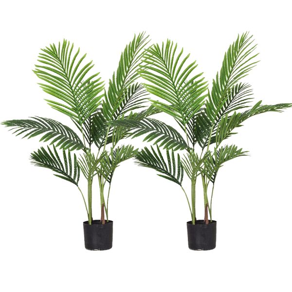 1-SOGA 2X 145cm Green Artificial Indoor Swallowtail Sunflower Tree Fake Plant Simulation Decorative