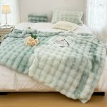 3-SOGA 200cm Light Green Fuzzy Super Soft and Cozy Fluffy Throw Blanket