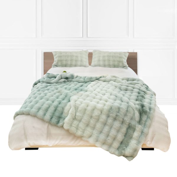 1-SOGA 200cm Light Green Fuzzy Super Soft and Cozy Fluffy Throw Blanket