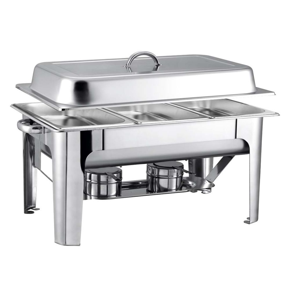 1-SOGA 9L Stainless Steel 3 Pans Bain-marie Chafing Catering Dish Buffet Food Warmer
