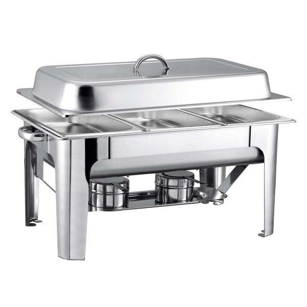 1-SOGA 9L Stainless Steel 3 Pans Bain-marie Chafing Catering Dish Buffet Food Warmer