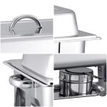 5-SOGA 2X 9L Stainless Steel 3 Pans Bain-marie Chafing Catering Dish Buffet Food Warmer
