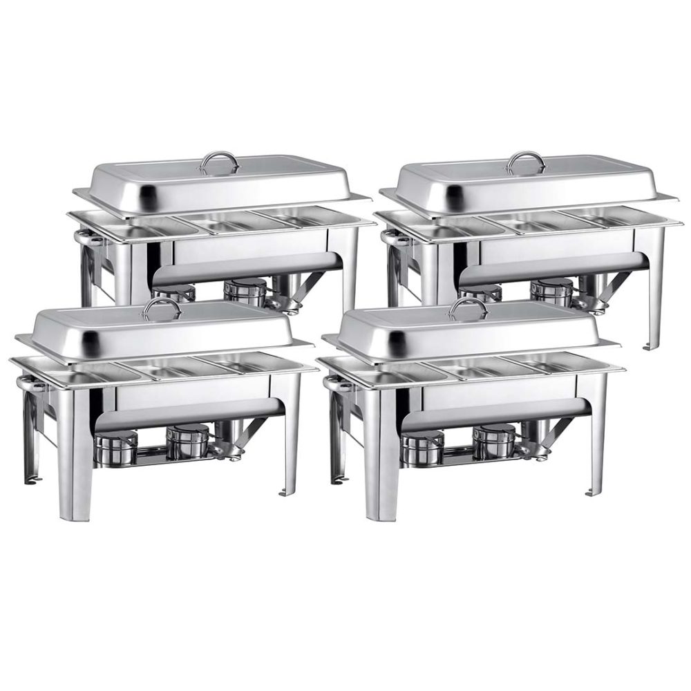 1-SOGA 4X 9L Stainless Steel 3 Pans Bain-marie Chafing Catering Dish Buffet Food Warmer