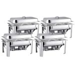 1-SOGA 4X 9L Stainless Steel 3 Pans Bain-marie Chafing Catering Dish Buffet Food Warmer