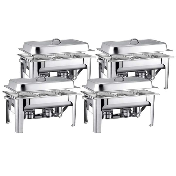 1-SOGA 4X 9L Stainless Steel 3 Pans Bain-marie Chafing Catering Dish Buffet Food Warmer