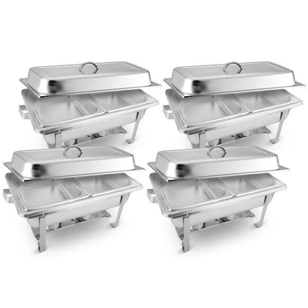 1-SOGA 4X 4.5L Dual Tray Stainless Steel Chafing Food Warmer Catering Dish