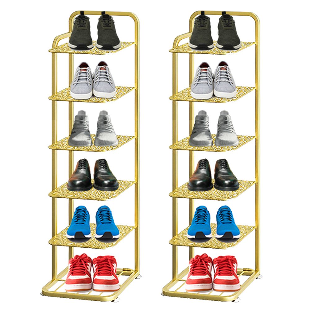 1-SOGA 2X 6 Tier Gold Plated Metal Shoe Organizer Space Saving Portable Footwear Storage ShelfSOGA 6 Tier Gold Metal Shoe Organizer 1-SOGA 2X 6 Tier Gold Plated Metal Shoe Organizer Space Saving Portable Footwear Storage ShelfSOGA 6 Tier Gold Metal Shoe Organizer
