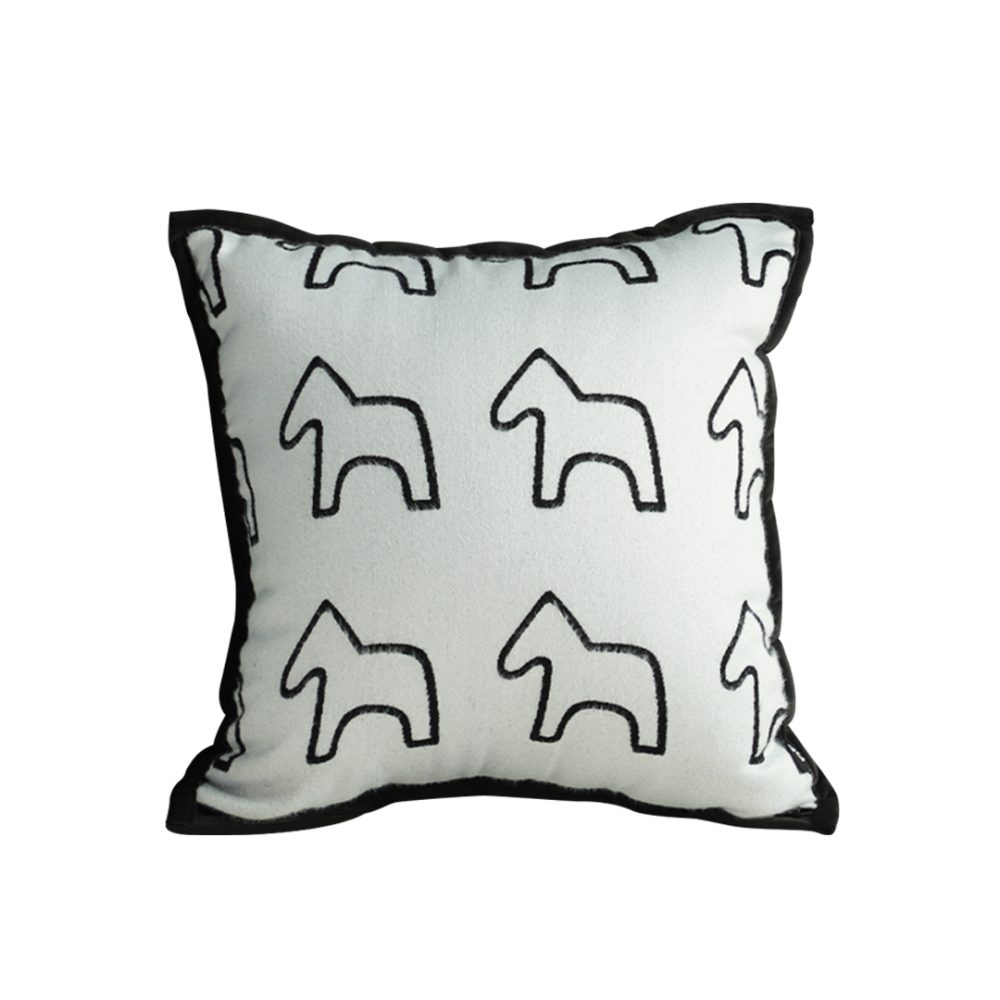 1-SOGA 45cm Throw Pillow White Teddy Fleece Square Pony Design Decorative Cushion for Living Room