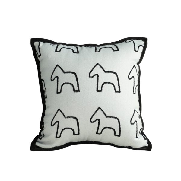1-SOGA 45cm Throw Pillow White Teddy Fleece Square Pony Design Decorative Cushion for Living Room