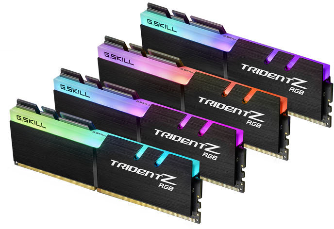 G.SKILL F4-3200C16Q-32GTZR 32GB (4 x 8GB)/ PC4-25600 / DDR4 3200 Mhz/ Timings 16-18-18-38/ Voltage 1.35V/ Trident Z RGB Memory