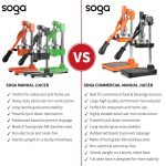 8-SOGA 2X Commercial Manual Juicer Hand Press Juice Extractor Squeezer Orange Citrus Yellow