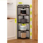 2-SOGA 2X 5 Tier Steel Triangular  Corner Stand Multi-Functional Shelves Portable Storage Organizer