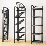 4-SOGA 2X 5 Tier Steel Triangular  Corner Stand Multi-Functional Shelves Portable Storage Organizer