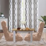 4-SOGA Floor Recliner Folding Lounge Sofa Futon Couch Folding Chair Cushion Light Apricot