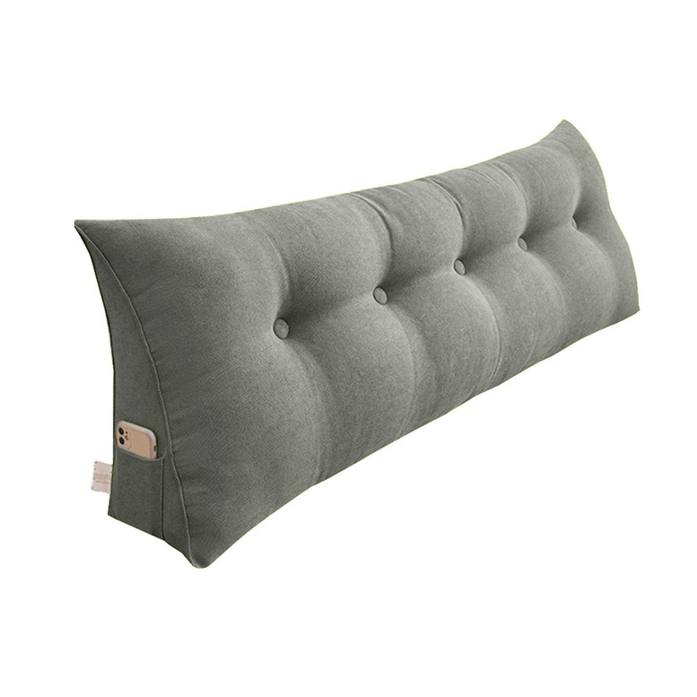 1-SOGA 100cm Light Grey Triangular Wedge Bed Pillow Headboard Backrest Bedside Tatami Cushion Home Decor