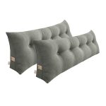1-SOGA 2X 100cm Light Grey Triangular Wedge Bed Pillow Headboard Backrest Bedside Tatami Cushion Home Decor