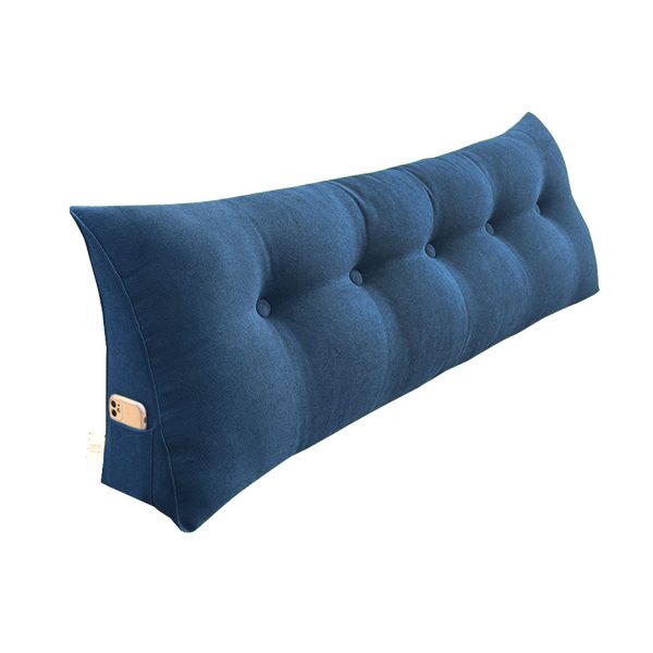 1-SOGA 100cm Blue Triangular Wedge Bed Pillow Headboard Backrest Bedside Tatami Cushion Home Decor
