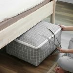 5-SOGA Grey Plaid Large Storage Luggage Bag Double Zipper Foldable Travel Organiser Essentials