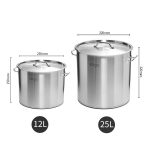 5-SOGA Stock Pot 12L 25L Top Grade Thick Stainless Steel Stockpot 18/10