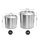 5-SOGA Stock Pot 12L 33L Top Grade Thick Stainless Steel Stockpot 18/10