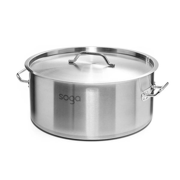 1-SOGA Stock Pot 32L Top Grade Thick Stainless Steel Stockpot 18/10