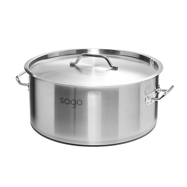 1-SOGA Stock Pot 58L Top Grade Thick Stainless Steel Stockpot 18/10
