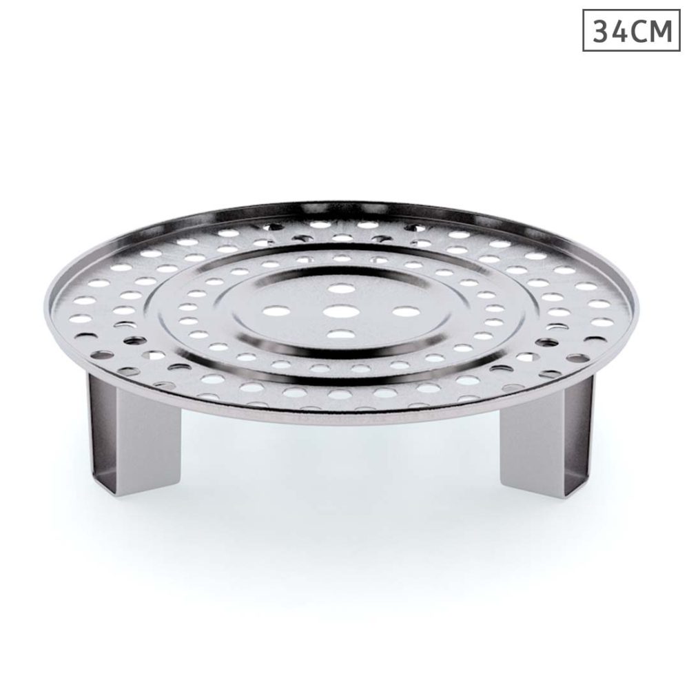 1-SOGA 34cm Stainless Steel Steamer Insert Stock Pot Steaming Rack Stockpot Tray