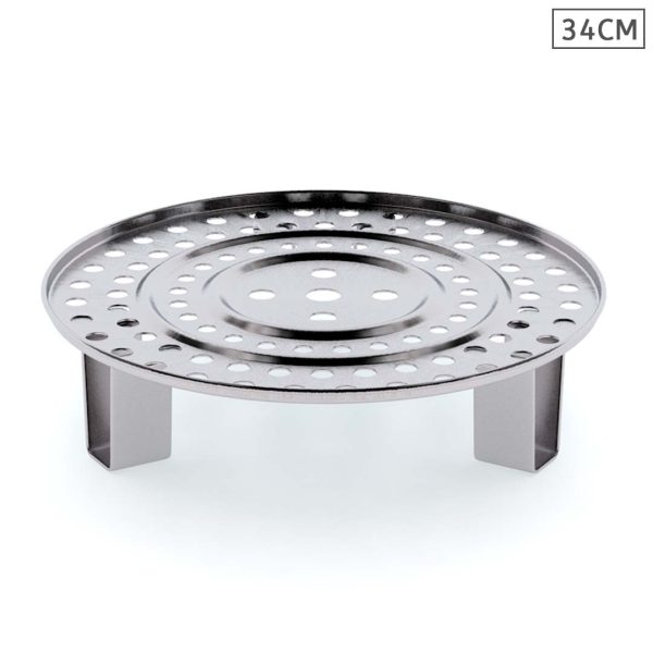 1-SOGA 34cm Stainless Steel Steamer Insert Stock Pot Steaming Rack Stockpot Tray