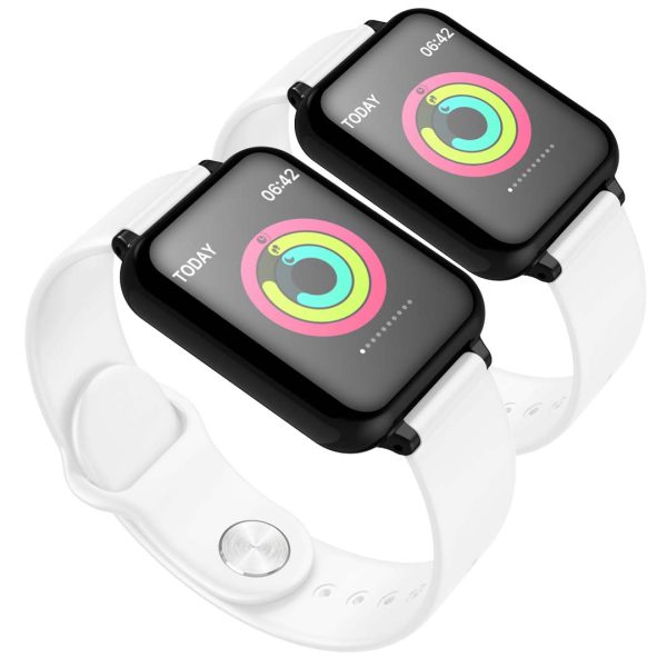 1-SOGA 2X Waterproof Fitness Smart Wrist Watch Heart Rate Monitor Tracker White