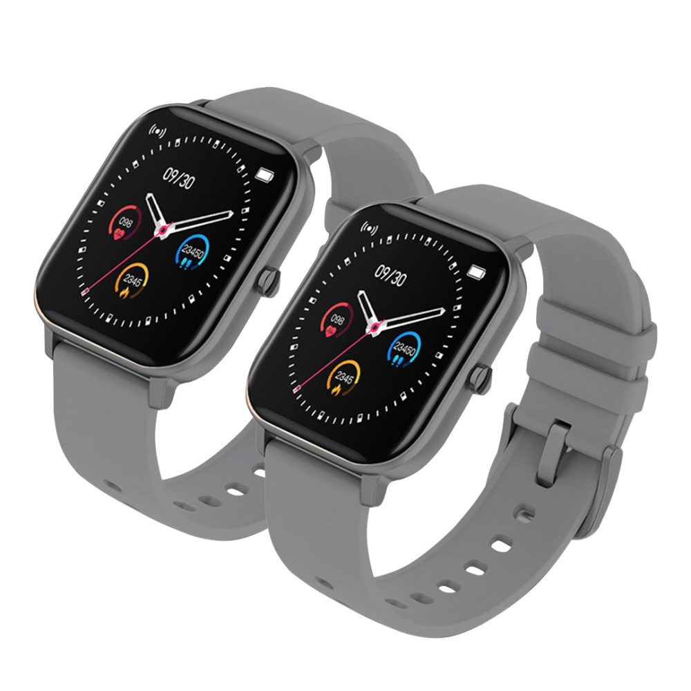 1-SOGA 2X Waterproof Fitness Smart Wrist Watch Heart Rate Monitor Tracker P8 Grey