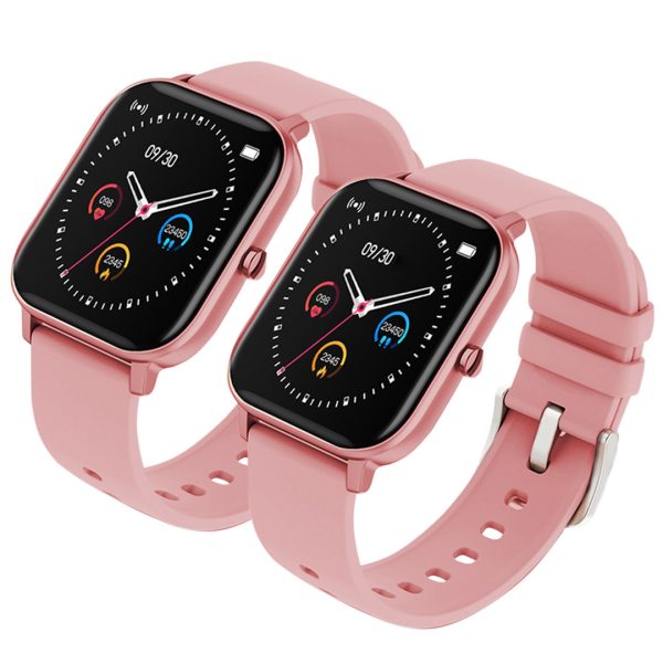 1-SOGA 2X Waterproof Fitness Smart Wrist Watch Heart Rate Monitor Tracker P8 Pink