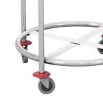 4-SOGA 2X Stainless Steel Commercial Round Soiled Linen Laundry Trolley Cart with Wheels White