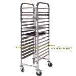 2-SOGA Gastronorm Trolley 16 Tier Stainless Steel with Aluminum Baking Pan Cooking Tray for Bakers