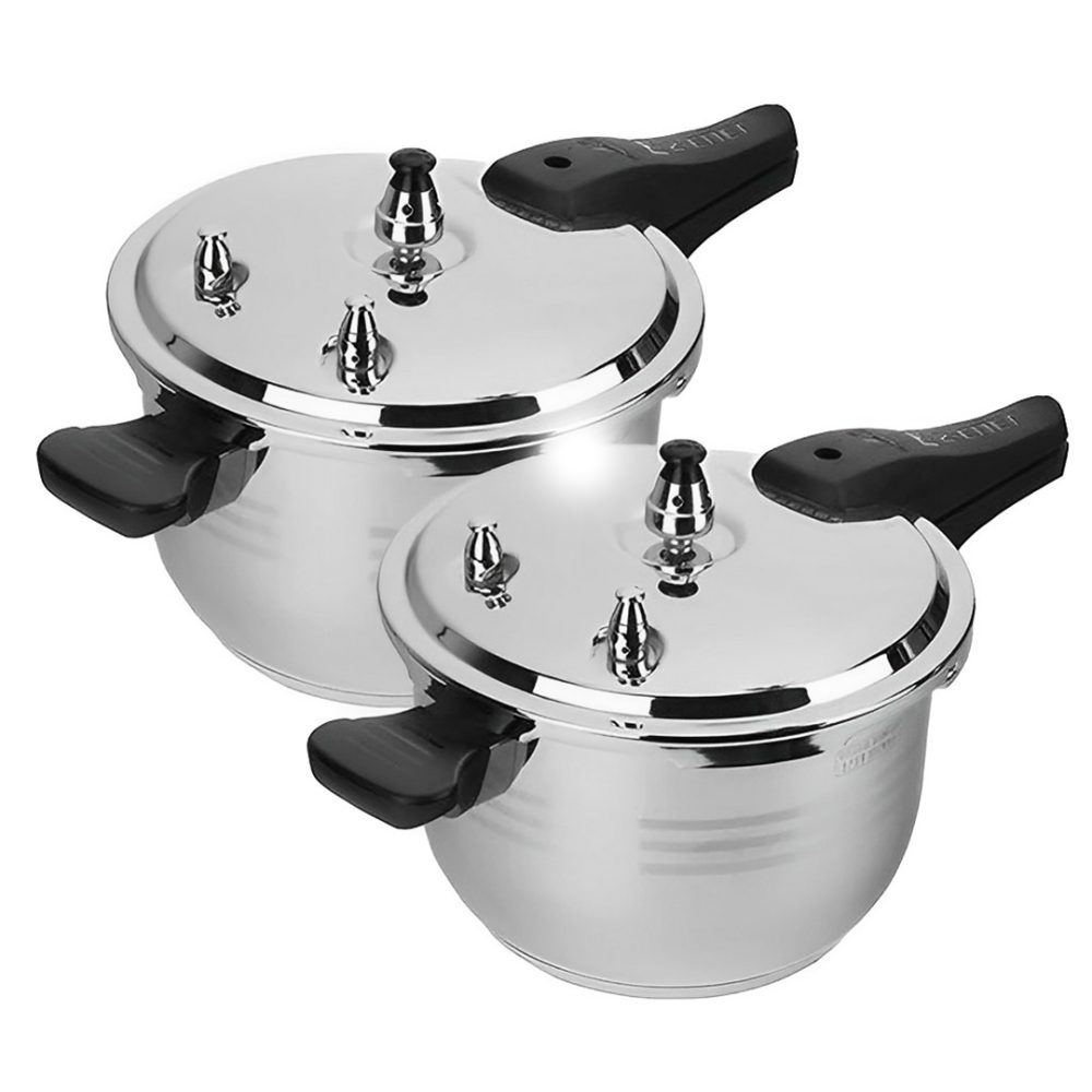 1-2X 4L Commercial Grade Stainless Steel Pressure Cooker