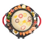 3-SOGA 2X 2  in 1 Electric Stone Coated Teppanyaki Grill Plate Steamboat Hotpot