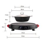 4-SOGA 2X 2  in 1 Electric Stone Coated Teppanyaki Grill Plate Steamboat Hotpot