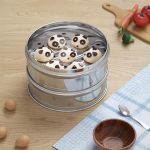 3-SOGA 3 Tier 22cm Stainless Steel Steamers With Lid Work inside of Basket Pot Steamers