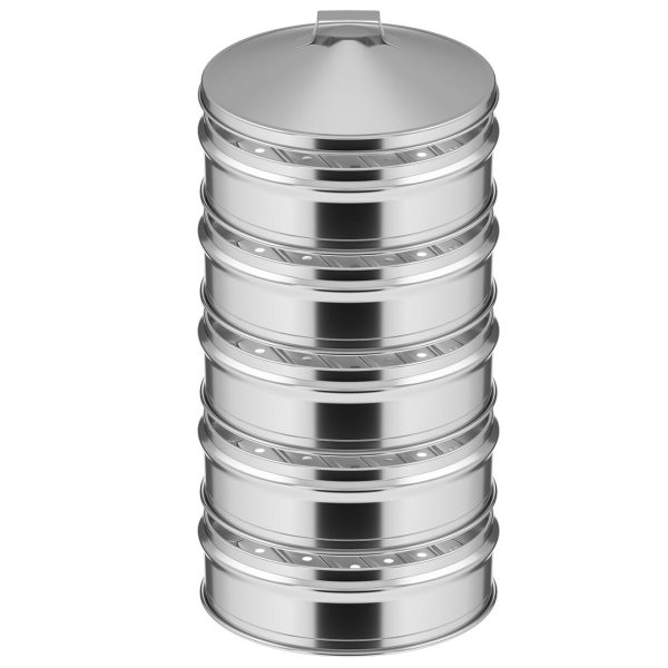 1-SOGA 5 Tier 25cm Stainless Steel Steamers With Lid Work inside of Basket Pot Steamers