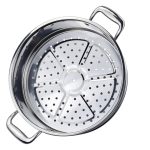 3-SOGA 3 Tier 26cm Heavy Duty Stainless Steel Food Steamer Vegetable Pot Stackable Pan Insert with Glass Lid
