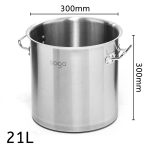 5-SOGA Stock Pot 21L Top Grade Thick Stainless Steel Stockpot 18/10 Without Lid