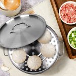 4-SOGA 50L Stainless Steel Stock Pot with Two Steamer Rack Insert Stockpot Tray