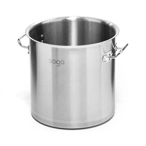 1-SOGA Stock Pot 50L Top Grade Thick Stainless Steel Stockpot 18/10 Without Lid