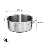 5-SOGA Stock Pot 9L Top Grade Thick Stainless Steel Stockpot 18/10 Without Lid