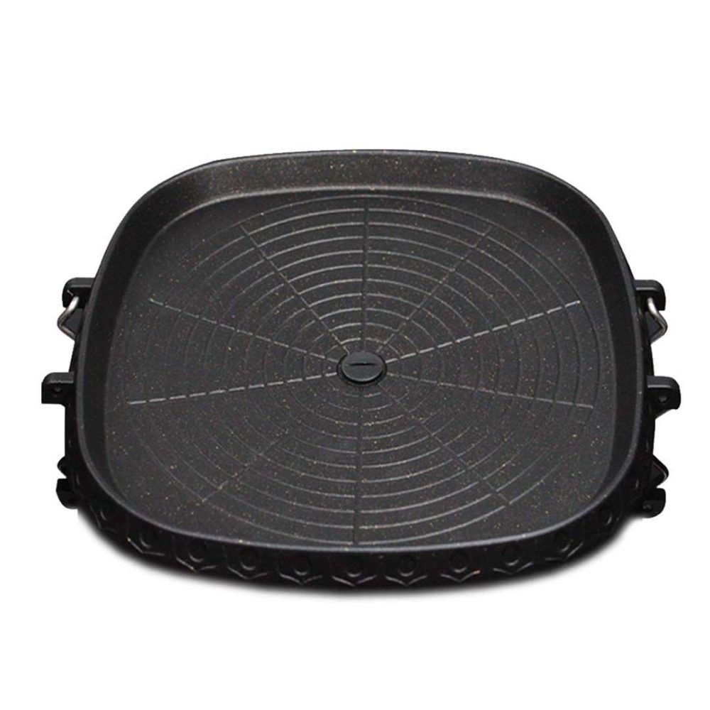 1-SOGA Portable Korean BBQ Butane Gas Stove Stone Grill Plate Non Stick Coated Square