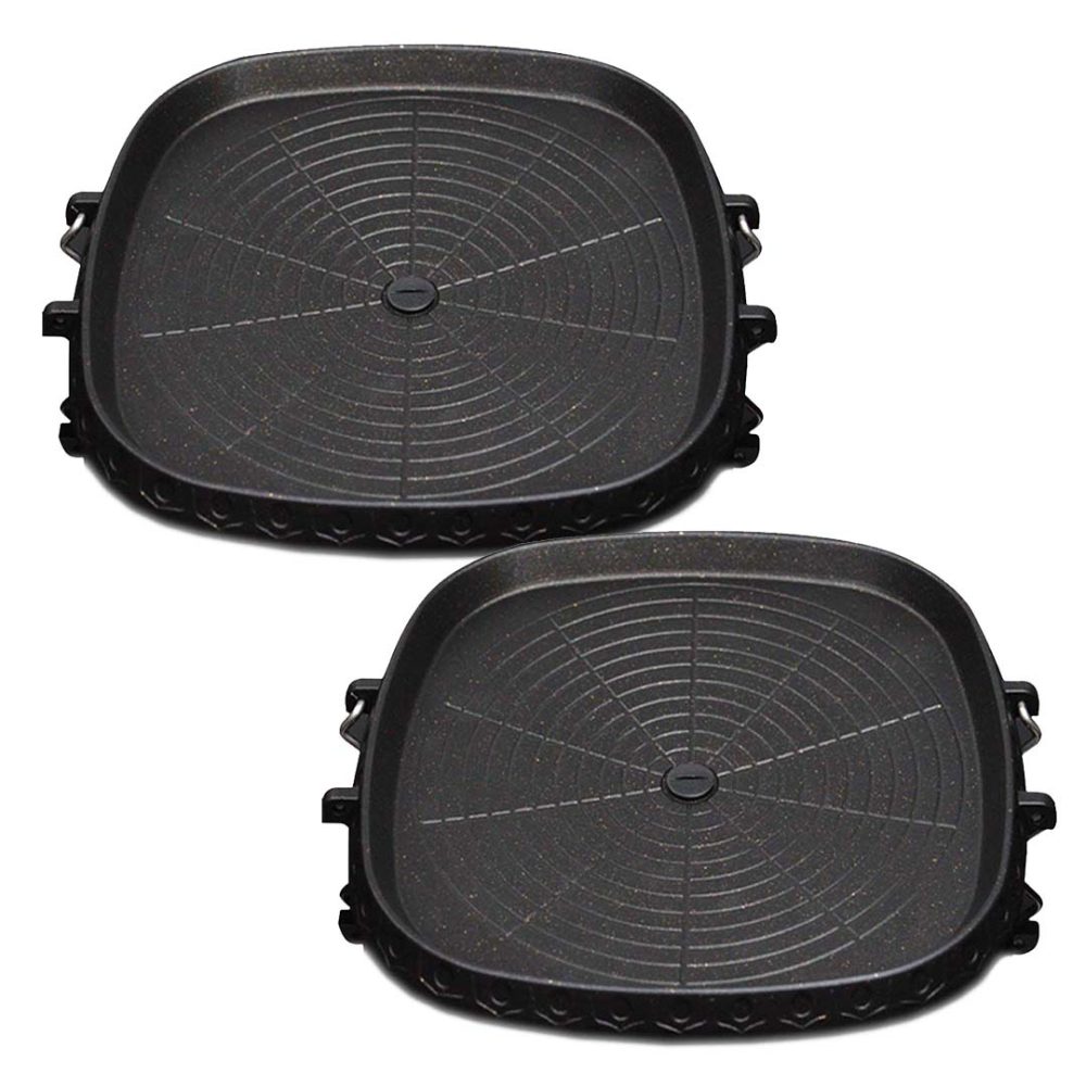 1-SOGA 2X Portable Korean BBQ Butane Gas Stove Stone Grill Plate Non Stick Coated Square 1-SOGA 2X Portable Korean BBQ Butane Gas Stove Stone Grill Plate Non Stick Coated Square