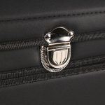 3-SOGA 60cm Leather Car Boot Collapsible Foldable Trunk Cargo Organizer Portable Storage Box with Lock Black