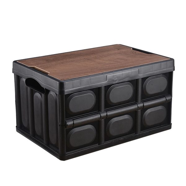 1-SOGA 42x28.5cm 30L Black Car & Camping Foldable Storage Box Crate Stackable Container No Handle