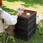 3-SOGA 2X 42x28.5cm 30L Black Car & Camping Foldable Storage Box Crate Stackable Container No Handle