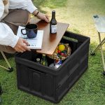 5-SOGA 2X 42x28.5cm 30L Black Car & Camping Foldable Storage Box Crate Stackable Container No Handle